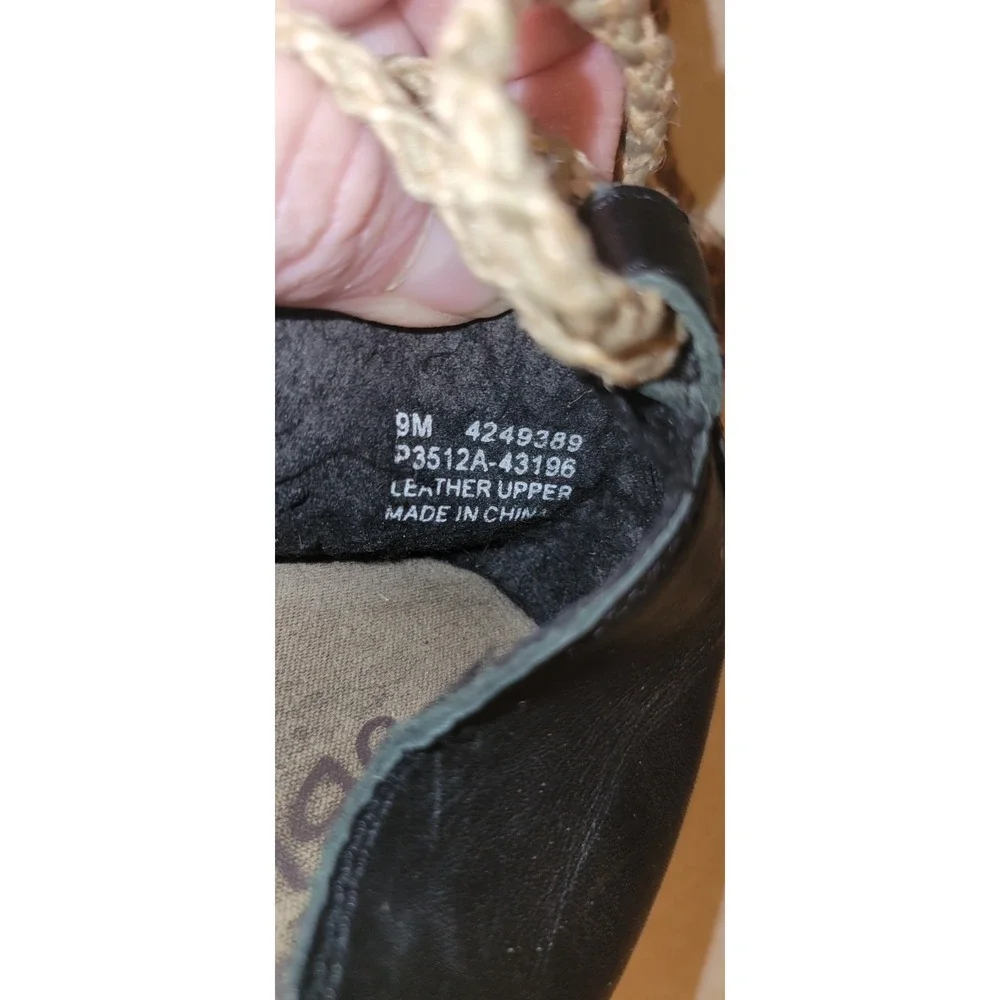 Sbicca Espadrille Womens 9M Black Round Toe Laced Up Wedge Heel Casual Suede‎